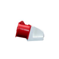 Connecteurs industriels électriques HFE HF-124 380V 32A triphasés 4 broches rouges à montage mural, protection IP44, boîtier en polyamide, contacts en laiton