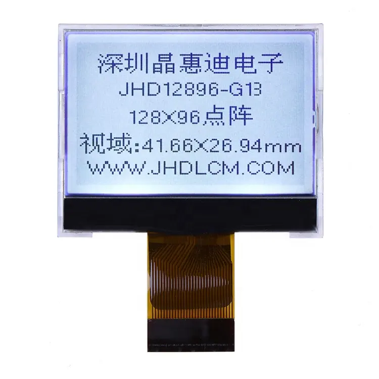 1.8 pouces COG du Module FSTN Écran LCD Graphique 12896 Affichage Transparent JHD12896-G13BTW-G
