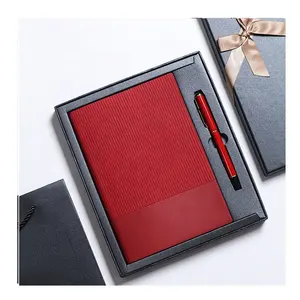 Office Stationery 2022 Wholesale Journal Company Soft Cover Diary A5 Customized Logo Planner Pu Leather Notebook With Pen Set