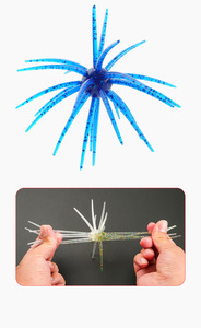 WildTrek 9g/11cm Nuovo Arrivo Disponibile All'ingrosso Esche Morbide Galleggianti a Forma di Riccio Marino in Gomma 20mm 20 Colori Glitter Tentacle Swim Bait Bass - Product Image 6