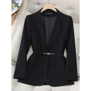 Women's Blazer Long Sleeve Light Blue Anti-Wrinkle Commute Wear - Product Image 5