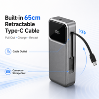 Batterie externe portable Alibaba en promotion 10000 mAh avec câble rétractable intégré de 65 cm et écran LED numérique