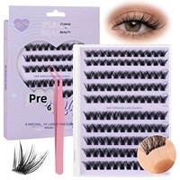 Faux cils segmentés de style européen et américain pour femmes, naturels, volumineux, en fibres de haute qualité, combinaison multi-tailles, 120 cils