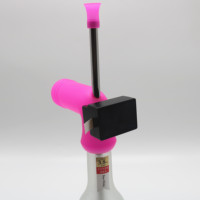 Botol Bir Plastik Pink Baru dengan Snorkel dan Timer Digital untuk Minum Cepat, Permainan Pesta, Aksesoris Bar, Portabel, Hadiah untuk Pacar