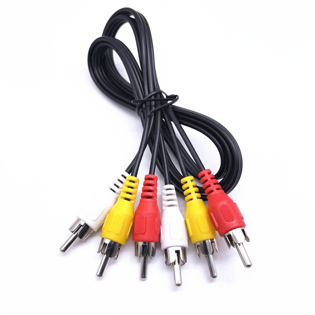 3RCA Male to 3RCA Male Audio Video AV Cable Compatible with Monitor Set-Top Box Speaker Amplifier DVD Player