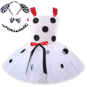 Costume de chien <span class=keywords><strong>Dalmatien</strong></span> fantaisie très populaire pour enfants, <span class=keywords><strong>déguisement</strong></span> d'Halloween, robe tutu tachetée pour chiot, vêtements de fête pour bébé fille - Product Image 4