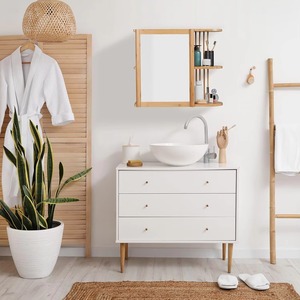Armoire <span class=keywords><strong>de</strong></span> toilette murale en bambou avec miroir et étagères réglables, <span class=keywords><strong>meuble</strong></span> <span class=keywords><strong>de</strong></span> rangement <span class=keywords><strong>de</strong></span> <span class=keywords><strong>salle</strong></span> <span class=keywords><strong>de</strong></span> <span class=keywords><strong>bain</strong></span> étanche, naturel, OEM - Product Image 6