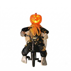 Oggetti di Scena Horror di Halloween: Fantasma Elettrico in Plastica, Zucca Luminosa a Controllo Vocale, Strega e Teschio per Scherzi - Product Image 4