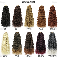 Extensions de cheveux synthétiques 80g French Curl Crochet Hair Ombre, tresses au crochet 18 pouces, boucles de plage rebondissantes, anti-emmêlement