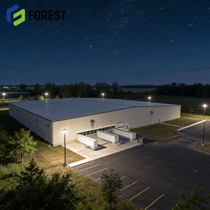 Entrepôt métallique robuste résistant aux intempéries aux États-Unis avec structure en poutre en I, atelier commercial à poutres libres en panneaux sandwich EPS pour le Québec - Product Image 1