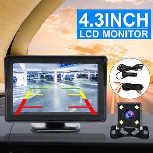 Monitor de Coche de 4.3 Pulgadas, Cámara de Visión Trasera LED para Vehículo, Sistema de Video de Marcha Atrás, Sistema de Estacionamiento con Visión Nocturna - Product Image 1