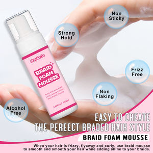 Gel de Tressage en Gros 250g pour Locks et Vanilles, Tenue Extra Forte, Étiquette Personnalisée, Spray Brillance Longue Durée pour Tresses, <span class=keywords><strong>Mousse</strong></span> à Tresses Ajoutant de la Brillance - Product Image 3