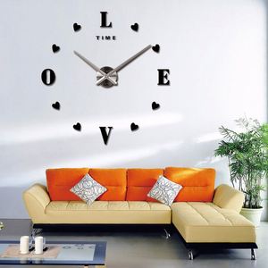 Horloge murale numérique moderne en acrylique, sans cadre, silencieuse, style nordique, pour la décoration de la maison, du salon, de la chambre, autocollants miroir muraux - Product Image 5