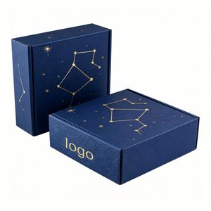 Factory Direct Customizable Free Design Navy Blue Starry Sky Corrugated Mailer <b>Box</b> Elegant Ideal for Jewelry & <b>Gift</b> Shipping - Product Image 2
