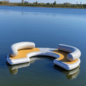 Terrain de loisirs 422, île de natation gonflable, radeau flottant, feuille gonflable, Jet d'eau, plate-forme flottante avec échelle - Product Image 3