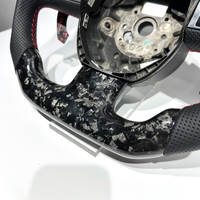 Volant sport en cuir perforé en fibre de carbone forgée noire personnalisé en usine pour Audi B7 B8 B9 C6 A3 A4