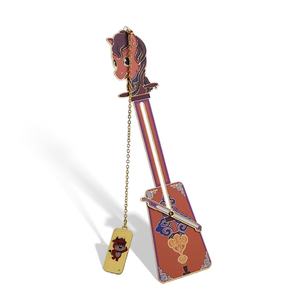 Marcapáginas con Forma de Instrumento Tradicional Chino, Color Naranja, Impresión UV, Diseño de Vaca - Product Image 6