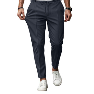 <span class=keywords><strong>Manteau</strong></span> long pour hommes Pantalon en jean pour hommes à la mode automne printemps pantalon d'affaires décontracté coupe ajustée pantalon grande taille - Product Image 2