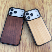 Casing Ponsel Anti Benturan Ramah Lingkungan dari Bambu & Kayu Walnut untuk 17 Pro Max