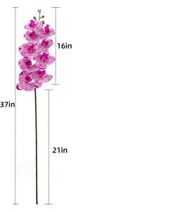 High Grade Artificial <b>8</b> Heads Hand Feel Large White Real Touch Latex Orchid Flower Luxury Wedding Decoration Arrangement - Product Image 2