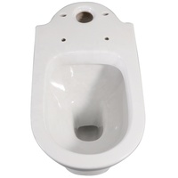 Ensemble WC deux pièces en céramique pour salle de bain, avec cuvette à chasse directe et lavabo sur colonne, à poser au sol
