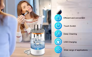 Nettoyeur de pinceaux de maquillage à ultrasons 0,75 L, machine de nettoyage cosmétique électrique avec commande tactile, usage domestique - Product Image 4