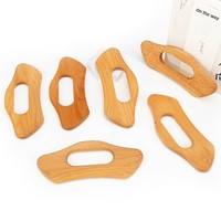 Outil Gua Sha en bois avec logo personnalisé, masseur lymphatique en bois, planche Gua Sha en bois avec poignée, grattoir de massage manuel