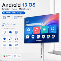 Moniteur portable intelligent 4K UHD à écran tactile sur pied avec batterie, caméra et fonction de mise en miroir sans fil