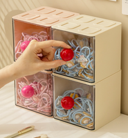 Organisateur de bureau moderne minimaliste en plastique style Dopamine, boîte de rangement pour jouets avec poignée, type tiroir, empilable, détachable, transparente