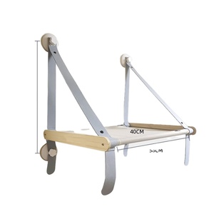 Lit-hamac pliable en feutre de bois pour chat en acrylique, motif solide, nid suspendu, ventouse, lit fenêtre pour animal de compagnie avec un design élégant - Product Image 1