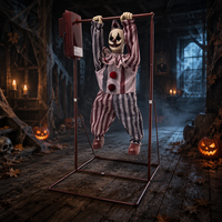 Décoration d'Halloween : Clown Gymnastique Électrique à Capteur en Acier Inoxydable pour Maison Hantée, Accessoire de Scène et Ornement de Présentation