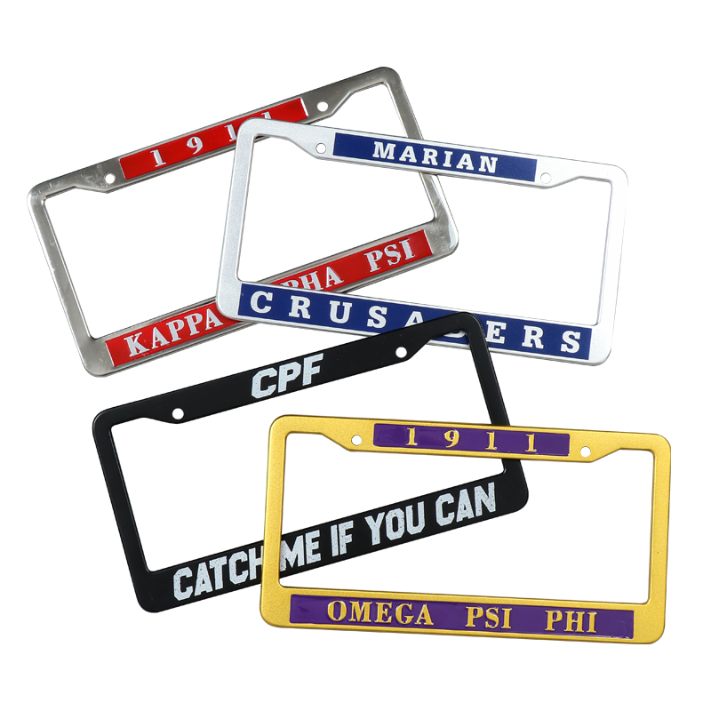 Customized logo license plate Zinc alloy Plastic Car License Plate Frame / holder Cover custom license plate frame