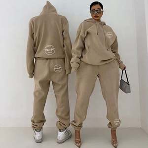 High Street Plus Size Men's Sweatsuit Diseño personalizado Fleece 2 Piezas Conjuntos Hombre Bordado en blanco Joggers Set - Product Image 5