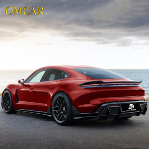 Kit carrosserie BSKT pour porsche taycan berline fibre de carbone sèche lèvre rideau d'air jupe latérale diffuseur <span class=keywords><strong>becquet</strong></span> 9J1 2019-2024 - Product Image 4