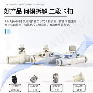 Vanne d'arrêt de pipeline SMC AS1002F 1/2 po à raccord rapide en plastique pour le contrôle de l'eau - Product Image 5
