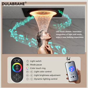 Thác nước tắm vòi hoa sen ưa thích kỹ thuật số dẫn Trần mưa Mixer đứng vòi hoa sen với âm nhạc. Kran kamar mandi mewach. Douche. - Product Image 2