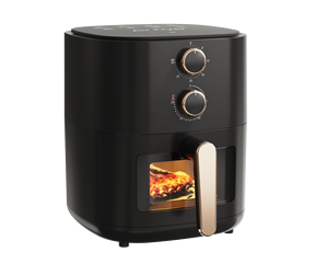 Friteuse à air carrée moderne en plastique noir 7L, multifonction électrique avec fenêtre d'observation et commande manuelle pour usage domestique (ODM/OEM LOGO) - Product Image 2