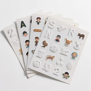 Pegatinas de Resina Epoxi con Diseño de Dibujos Animados Personalizados, Pegatinas Redondas Transparentes con Logotipo en Relieve, Resistentes al Agua para Niños - Product Image 4