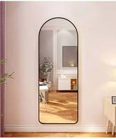 Miroir mural sur pied en aluminium doré tendance pour la décoration de la maison, 60*165cm, arqué, meuble de salon personnalisé