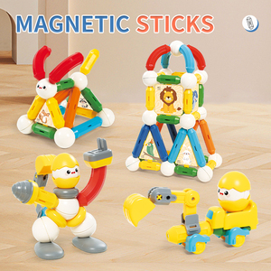 Meilleure vente bricolage <span class=keywords><strong>jeux</strong></span> de <span class=keywords><strong>construction</strong></span> en plastique pour enfants tiges magnétiques colorées bâtons magnétiques jouets de bloc de <span class=keywords><strong>construction</strong></span> éducatifs - Product Image 2