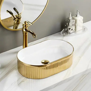 Khách Sạn Bộ Sưu Tập Sang Trọng Duy Nhất Lưu Vực Ban Công Chậu Rửa Truy Cập Nghệ Thuật Hiện Đại Hình Bầu Dục Bồn Rửa Với Màu Men Cho Phòng Tắm Truy Cập - Product Image 2