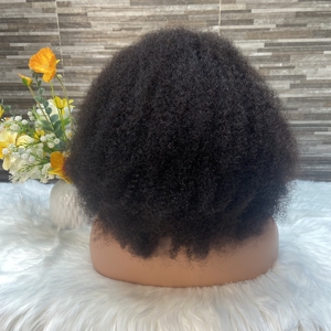 <span class=keywords><strong>Parrucca</strong></span> da <span class=keywords><strong>donna</strong></span> 360 in pizzo pieno HD <span class=keywords><strong>Afro</strong></span> crespo riccia nera con bordo 4C preplucata - Product Image 4
