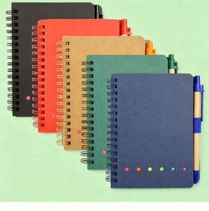 Wholesale Sticker Office Meeting Customizable Cartoon Custom Hardcover Cute A5 Spiral Notebook With Pen Holder - Product Image 5