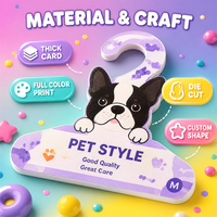 Étiquette suspendue en carton épais et résistant, personnalisée, pour accessoires pour animaux de compagnie, magasin de vêtements, fabricant