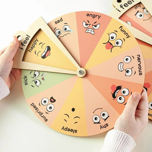 Juguete educativo Montessori de madera para la primera infancia, Rueda de los Sentimientos, rueda de ajuste de expresiones, regalo decorativo para el manejo de las emociones. - Product Image 2