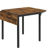Table à manger pliante extensible en acier, style industriel rustique, directement de l'usine, pour petits appartements