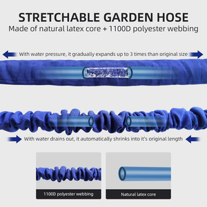 Direct Supplier's Low-Priced ANSI Certified 1/2'' Diameter Retractable Expandable Garden Watering Hose <b>Rubber</b> Brass ABS Quick - Product Image 4