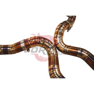 Sistema de Escape Trasero Vortex en Color Dorado Titanio para Mercedes Benz AMG W205 C63 C63S 4.0T, Silenciador Deportivo - Product Image 5