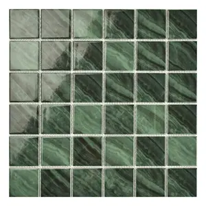 Carreaux de mosaïque en marbre vert design pour mur décoratif salle de bain carreaux de mur en mosaïque mélange carreaux de mosaïque en marbre pour piscine