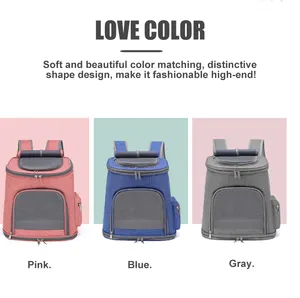Customizable Cat Dog Backpack Carrier Portable Airline Approved Scratch Proof Mesh Small Animals Pet Carrier Bag Canvas Material
